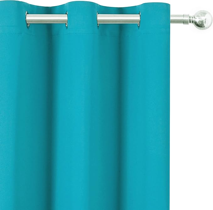 LEMOMO Teal/Turquoise Blackout Curtains/42 x 63 Inch Length Kids Curtains/Set