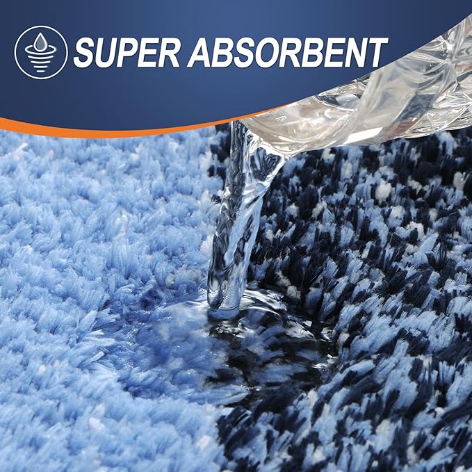 OLANLY Bathroom Rugs Mat 24x16, Extra Soft Absorbent Microfiber Bath Rugs, Rubber Backing, Quick Dry, Machine Washable Bath Mats for Bathroom Floor, Tub and Shower, Home Decor Accessories, Navy