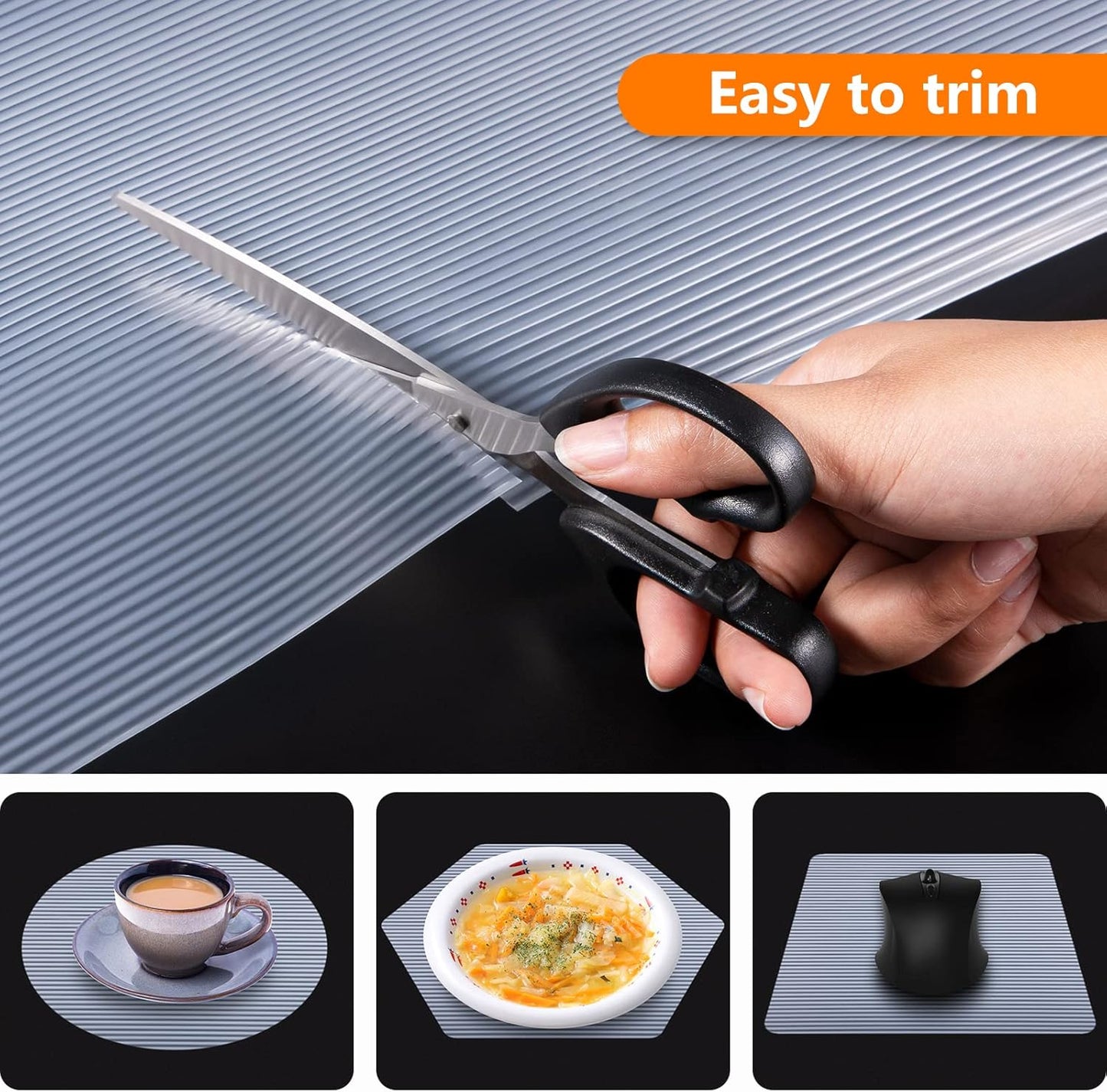 Shelf Liners for Kitchen Cabinets Non Adhesive Drawer Liner EVA Material Cupboard Mat Waterproof Refrigerator Mats Washable Fridge Liner for Cupboard and Desks Clear Shelf Liner 11.8 x 393.7 Inches