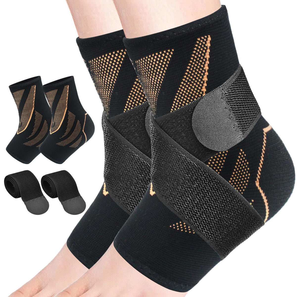 Ankle Guards,1 Pairs Ankle Brace for Women & Men,Ankle Compression Sleeve with Strap ,Volleyball Ankle Support Brace for Women & Men,foot support brace for pain,plantar fasciitis compression socks for women & Men