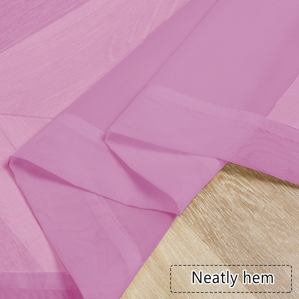 Chyhomenyc Pink Sheer Curtains 78 Inches Long 2 Panels Set for Living Room, Light Filtering Voile Lightweight Bedroom Curtains, Rod Pocket Solid Window Treatment Drapes, Each 42W x 78L