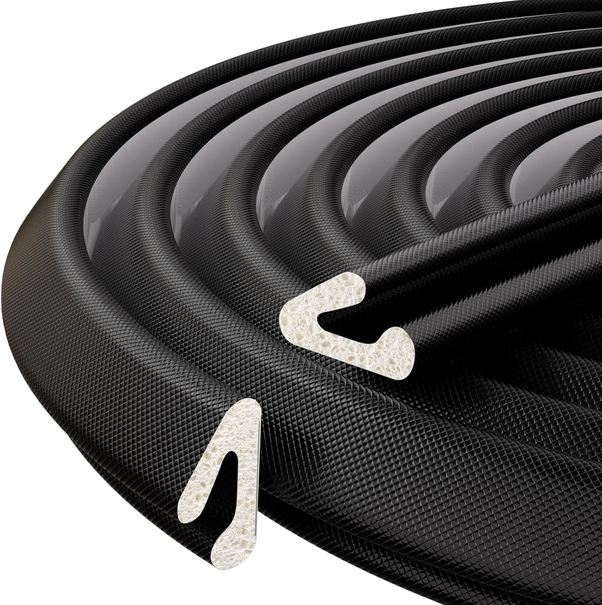 V-Shaped Weather Stripping Door Seal, 52.5FT Draft Stopper for Doors/Windows, Gaps, Dustproof, Soundproof & Thermal Insulating, Noise-Reducing, Light-Blocking Door Gap Filler