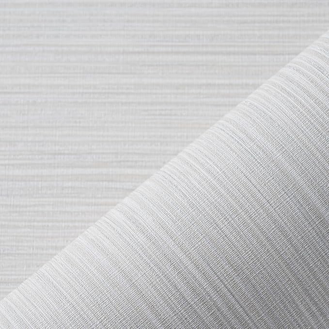 Grasscloth Textured Wallpaper Beige Gray Linen Thick 24" X 394" Fabric Contact