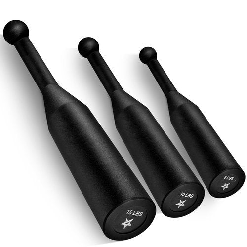 Metal Indian Clubs - 5, 10, 15 lb - Set