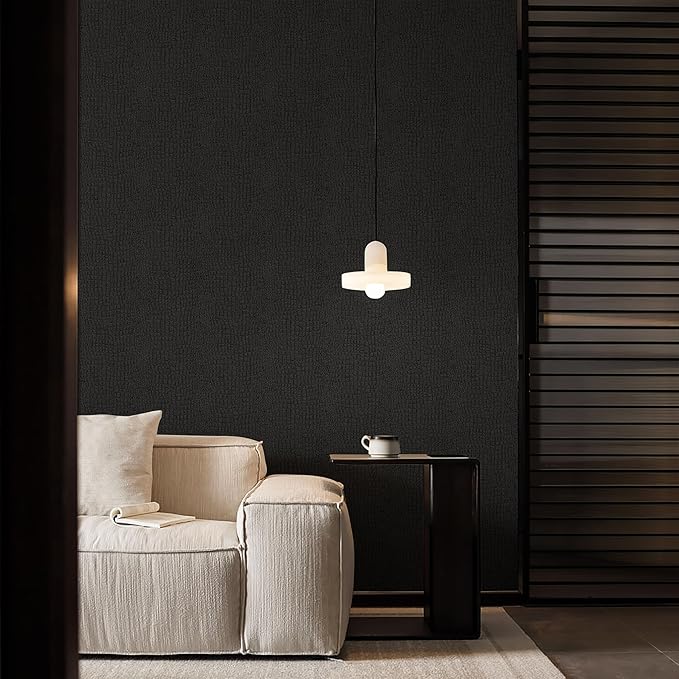 Fititem Black Peel and Stick Wallpaper 236inL 17.3inW Black Contact Paper