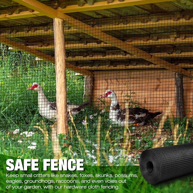 Tatuo Hardware Cloth 1/2 Inch 72in x 100ft Hot Dip Galvanized After Welded Cage Mesh Rolls 21 Gauge Metal Chicken Wire Roll Wire Fencing Poultry Netting for Raised Garden Rodent Animals