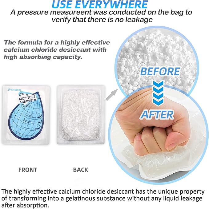 50 Gram 6 Packs Moisture Absorbers for Closet, Dehumidifier for Bedroom Dehumidifier Bags for Bathrooms, Basements, Rvs, Humidity Bags Humidity Packets Moisture Bags for Cars