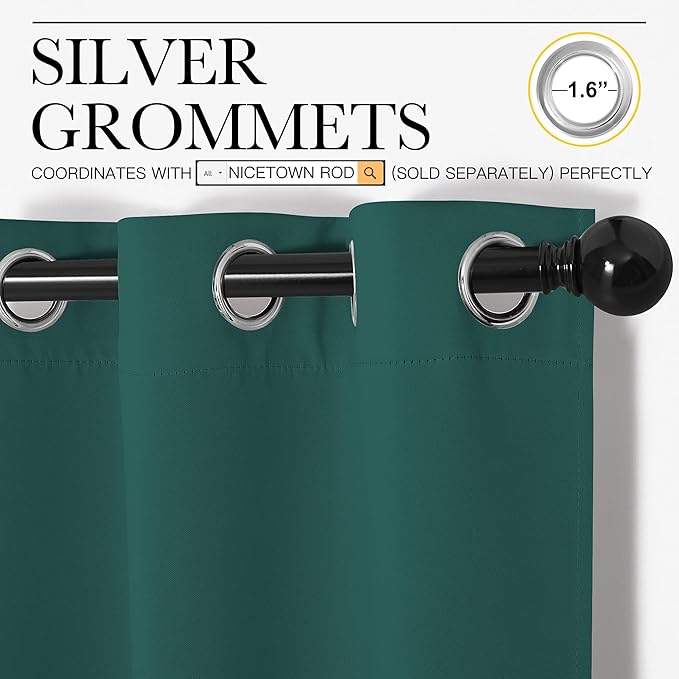NICETOWN Christmas Thermal Insulated Solid Grommet Blackout Curtains/Drape