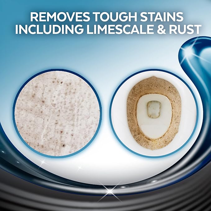 Lysol Lime & Rust Toilet Bowl Cleaner Gel, For Cleaning and Disinfecting, Destroys Stains including those from Hard Water and Rust, 24oz (Pack of 9)