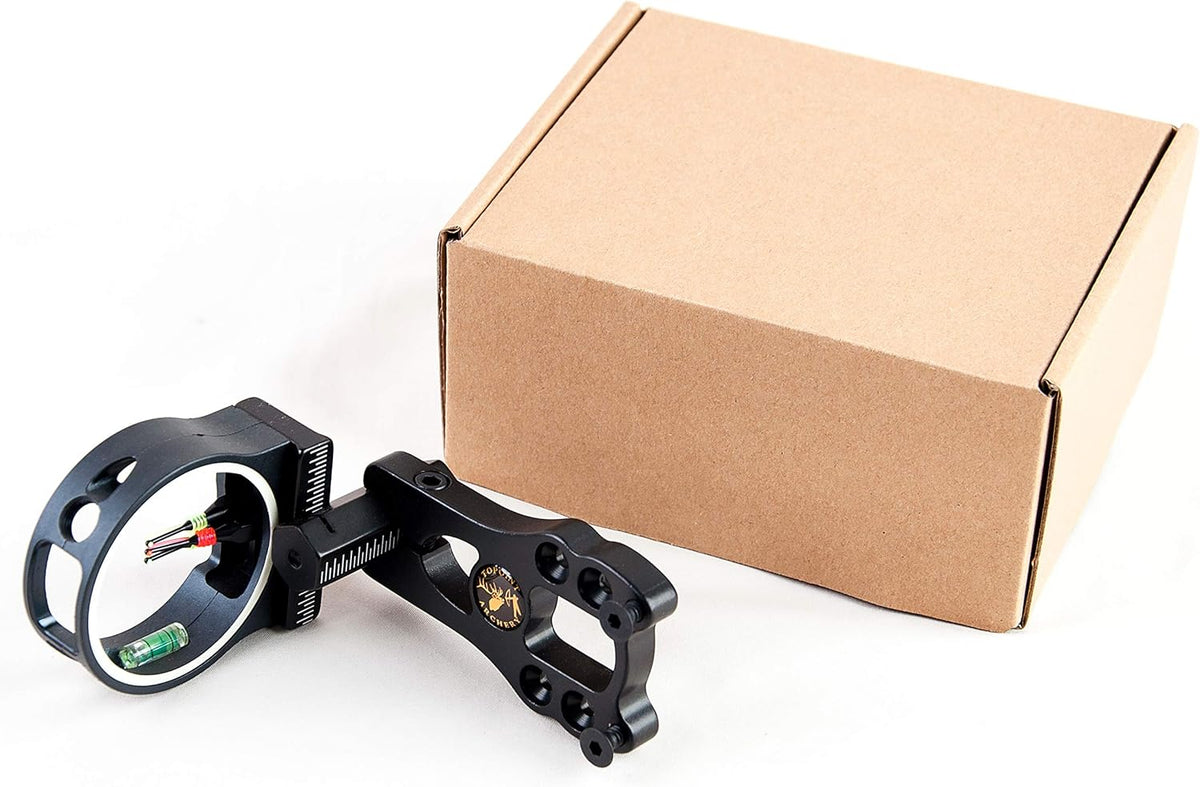 TOPOINT 3-Pin Bow Sight - Durable Fiber & Brass Pins, Right/Left Hand Compatible