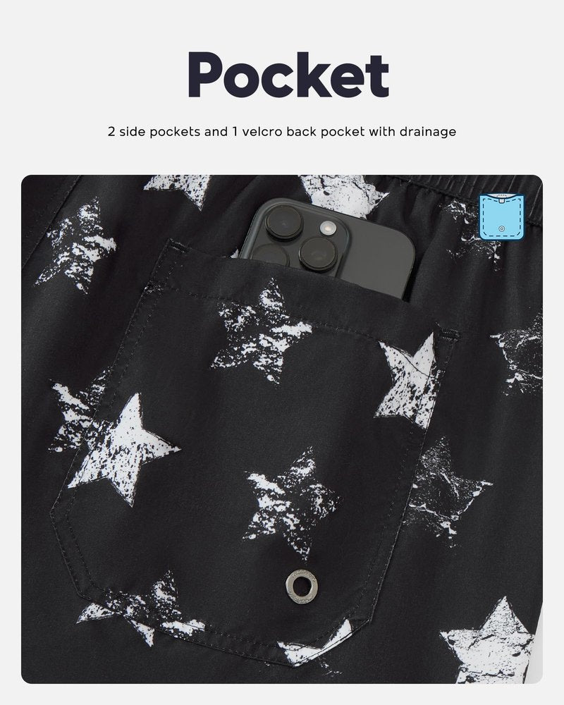 maamgic Mens Swim Trunks Quick Dry Swim Shorts with Mesh Lining Funny Swimwear Bathing Suits 7inch Left American Flag Large
