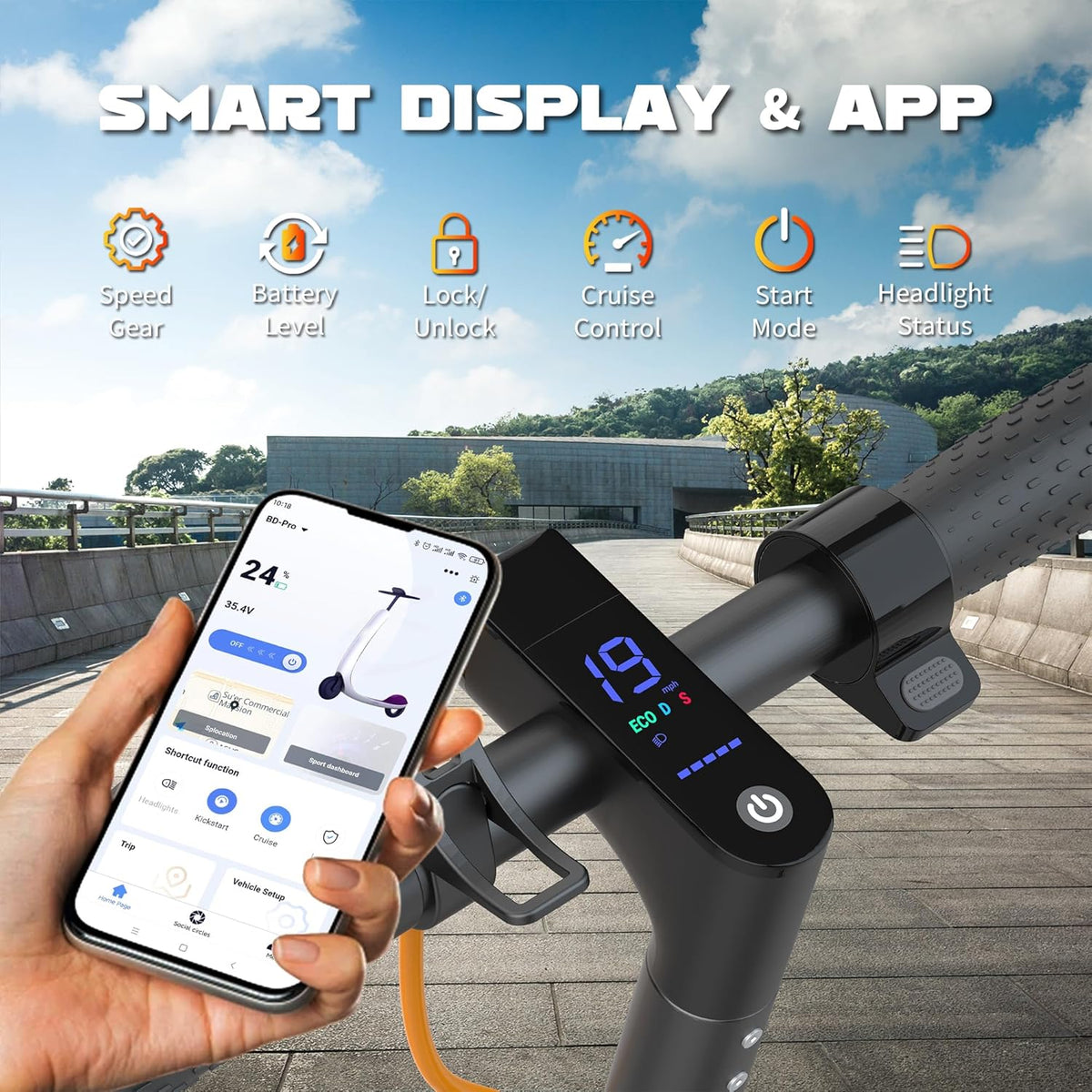VOLPAM Electric Scooter - Powerful 350W/500W Motor, 8.5"/10" Solid Tires, Up to 22 MPH, 32 Miles Max Range