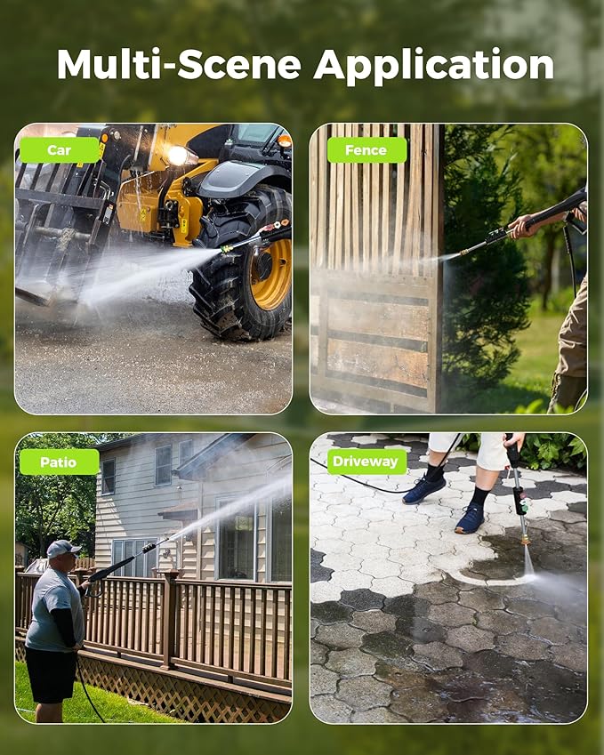 Pressure Washer, Compact Power Washers with 4 Quick Connect Nozzles, High Pressure Washer for Cars, Fences, Patios, Decks, Boats, Home Use