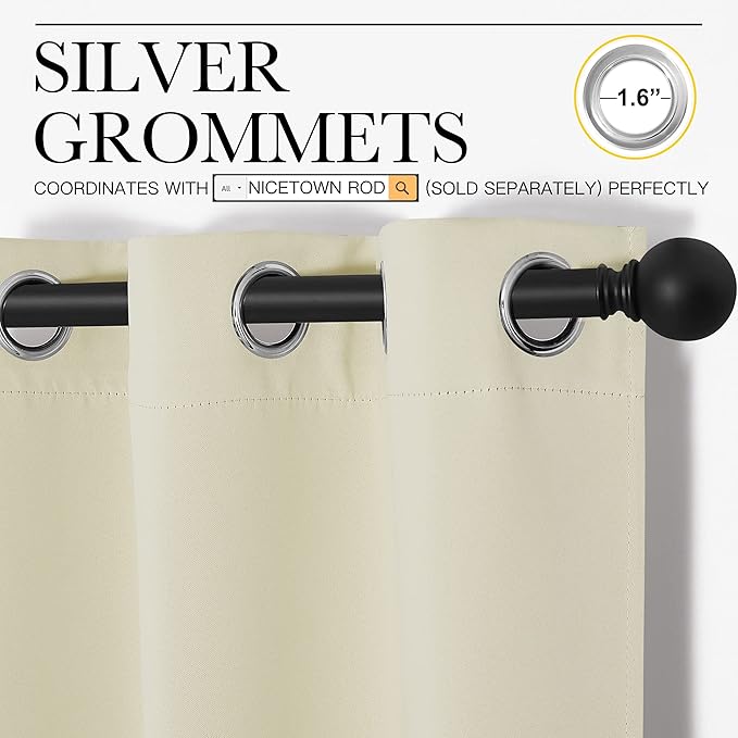 NICETOWN Kitchen Curtains for Decoration, Thermal Insulated Grommet Room