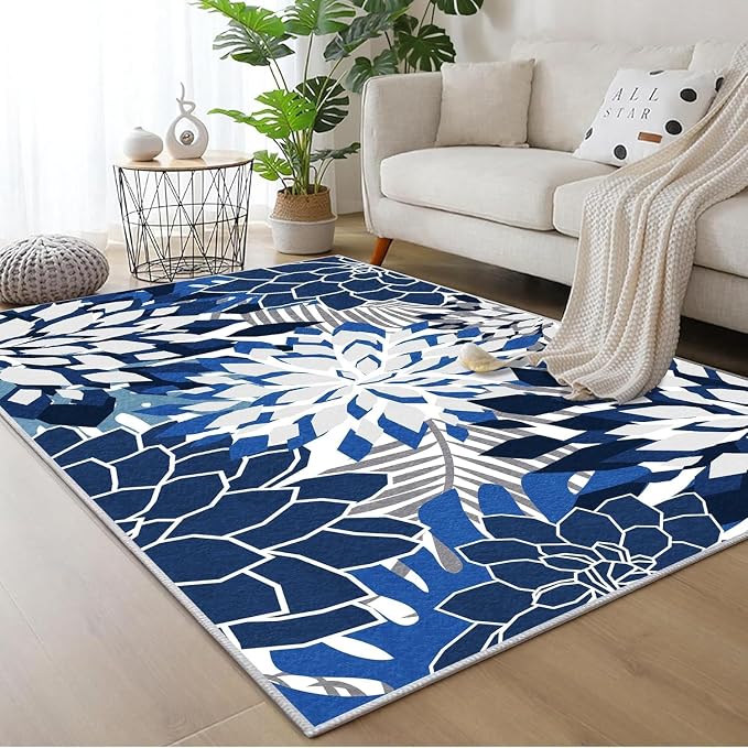 ZonLi Colorful Outdoor Rug 9x12Ft Waterproof Multicolored Indoor Area Rug Washable Outdoor Patio Rugs Tropical Floral Non Slip Outdoor Carpet for Living Room, Pool,Backyard,Deck,Camping