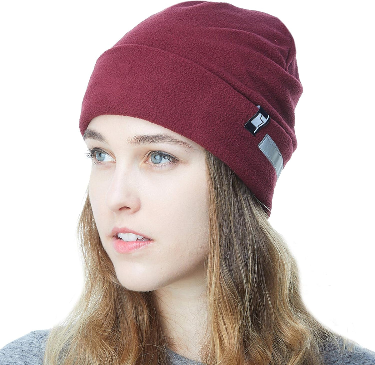 The Hat Depot Fleece Winter Functional Beanie Hat Cold Weather-Reflective Safety for Everyone Performance Stretch