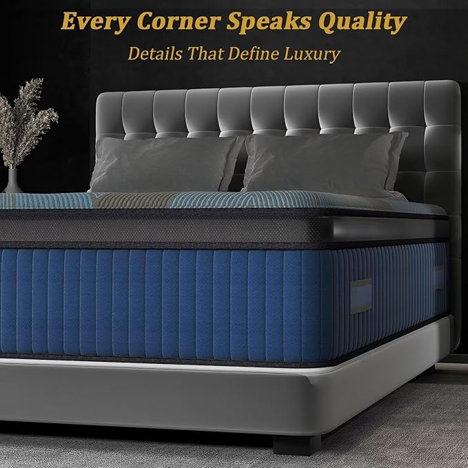 Twin Mattress 12 Inch, 2025 Hybrid Twin Size Mattress in a Box, Upgrade Durable Individual Pocket Springs, Medium Firm Lumber Support Pressure Pain Relief, Breathable Comfort, CertiPUR-US Certified