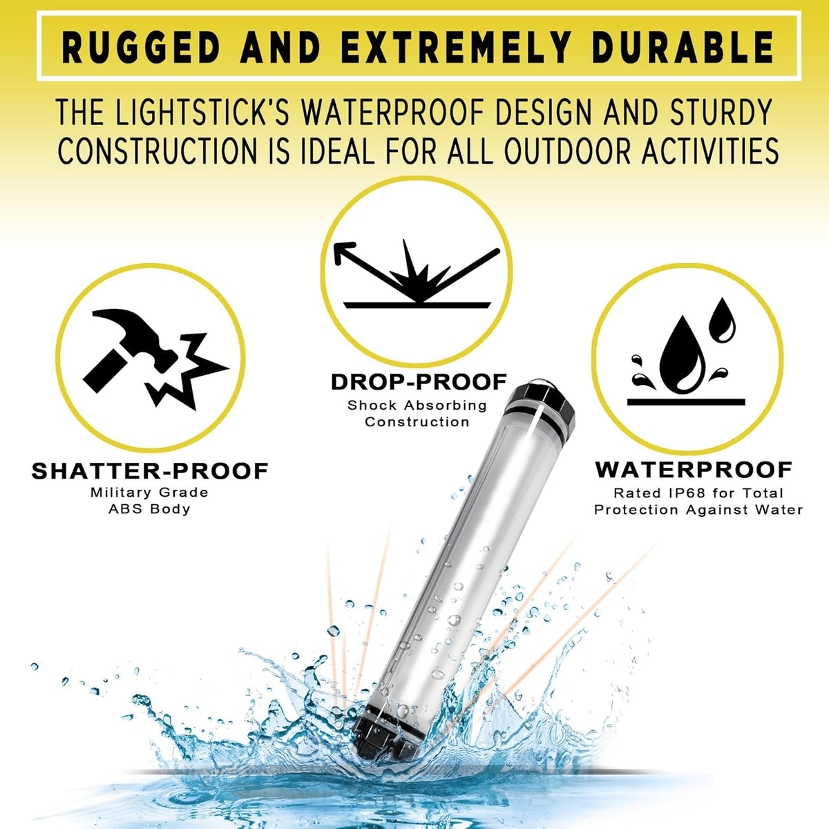 SunJack LightStick Camplight - Waterproof Rechargeable LED Lantern & Power Bank for Camping, Hiking, Boating, and Emergency Use
