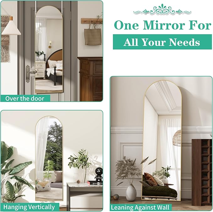 Over the Door Mirror Full Length, Behind the Door Wall Mirror, Back of Door