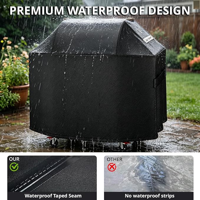 [Upgraded 1000D Heavy Duty Fabric] 63 inch Grill Cover for Weber Genesis 300 Series or II 300 Series and New 2022 Genesis 300,Waterproof 3 Burner Grill Cover,Rip-Proof BBQ Cover,Compared to Weber 7757