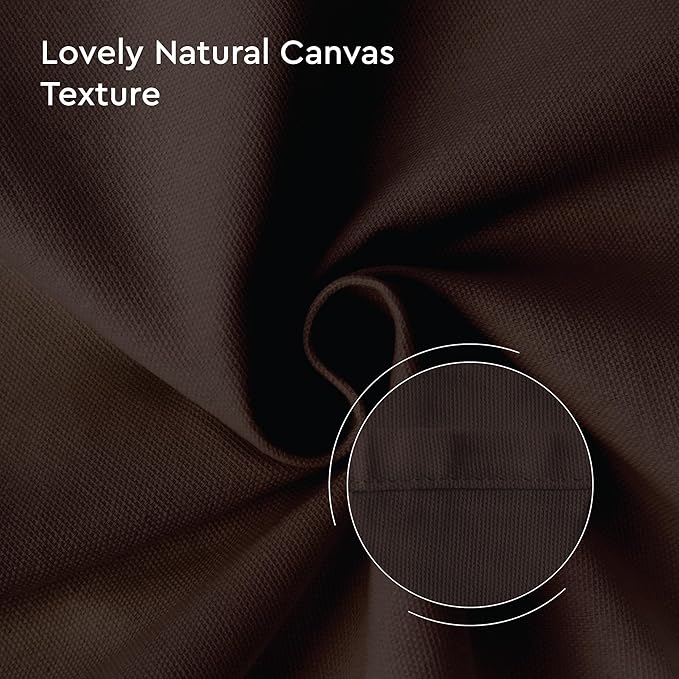 Encasa XO Dining Table Cover | 56"x56" Cotton Canvas Square Tablecloth | Machine Washable, Dark Taupe Table Cloth for Indoor & Outdoor Dining, Durable, Easy-Care | Suitable for Any Occasion