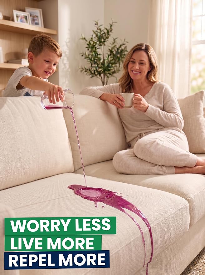 RepelWell Upholstery Protect Stain & Water Repellent Spray (12oz) Eco-Friendly, Pet-Safe Spray Keeps Your Fabric, Leather & Suede Upholstery Looking Like New