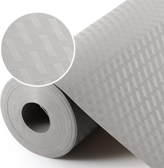 Light Gray Shelf Liners for Kitchen Cabinets Refrigerator Liners Waterproof & Oil-Proof Kitchen Cupboard Liner Drawer Mats EVA Material Non Adhesive Fridge Liner for Shelves 11.8 x 236.2 Inches