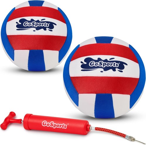 GoSports Pro Neoprene Pool Volleyballs - Waterproof 2-Pack with Ball Pump for Ultimate Fun
