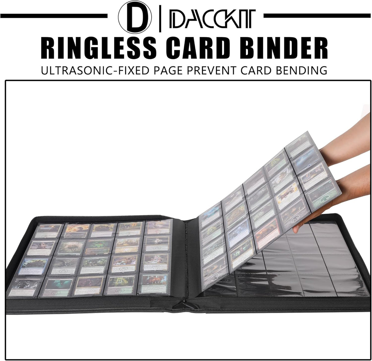 Premium 2000 Pocket Card Binder - Ringless Trading Card Album Fits 2000 Cards | Bright Orange