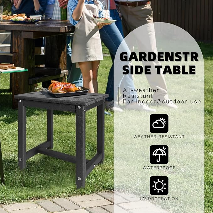 GARDENSTAR Adirondack Square Side Table,one-Tier Outdoor end Table, Patio Side Table for Pool,Porch,Backyard,Relaxing Companion
