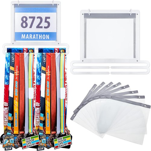 Moxweyeni Race Medal & Bib Display Hanger - Wall-Mounted Holder for Runners | Perfect Gift