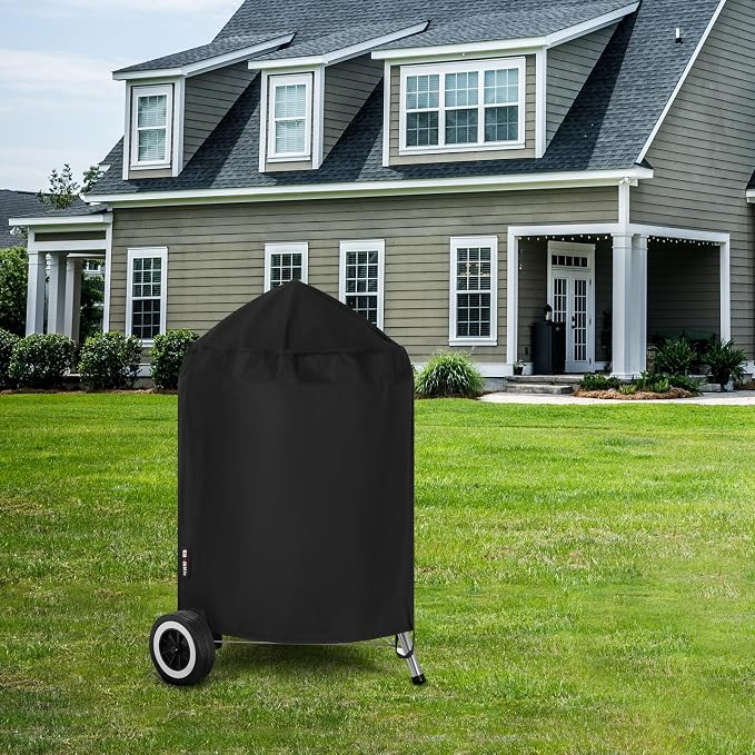 Grill Cover for Weber Kettle Charcoal 22 Inch, Heavy Duty Waterproof BBQ Grill Covers Fade Resistant