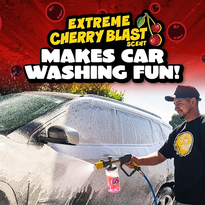 Chemical Guys Maxi Suds II Foaming Car Wash Soap – High Foam Car Wash Soap, Cherry Scent Shampoo and Gloss Booster for Foam Cannons, Guns or Buckets – Gentle, Safe for Trucks, SUVs, and RVs, 64 oz