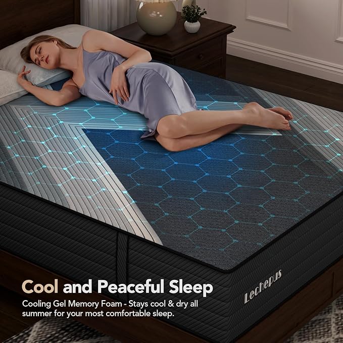 California King Mattress 10 Inch,Lechepus 5-Zone Medium Firm Mattress with Lumbar & Shoulder Support, Hybrid for Pressure Relief ,Edge Support & Motion Isolation, Fiberglass Free & CertiPUR-US