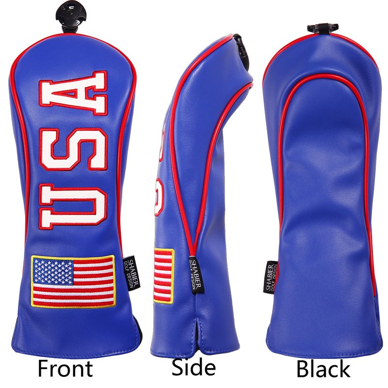 USA Stars and Stripes White Vintage Retro Patriotic Driver Fairway Hybird Wood Cover (Driver Cover)