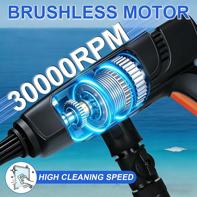 Cordless, Brushless Motor 1450 PSI, 2pcs 4.0Ah Battery