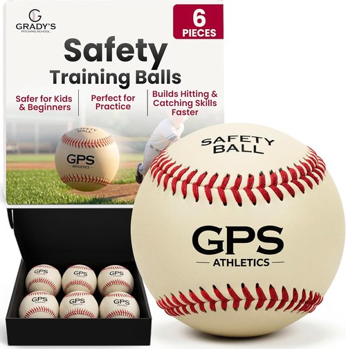GPS Athletics Soft Practice Baseballs - Low Impact Safety Training Balls for Kids | Durable 6-Pack with Raised Seams