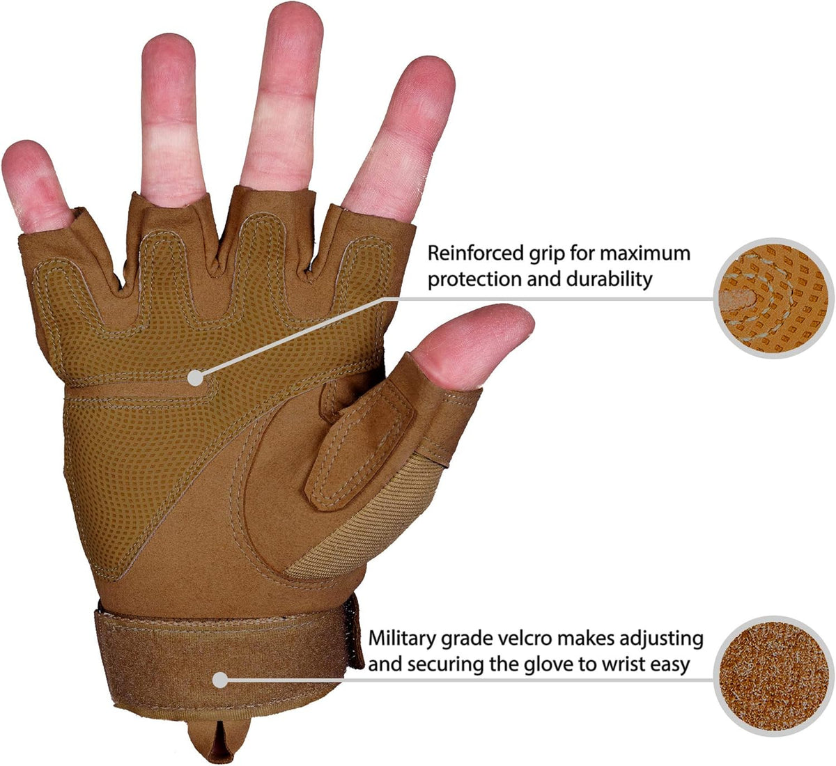 TitanOPS Tactical Gloves - Fingerless Design for Enhanced Grip | Ideal for Motorcycle, Hunting & Shooting