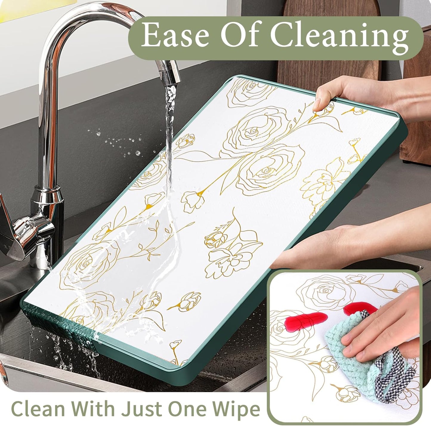Shelf Liners for Kitchen Cabinets Non Adhesive Drawer Liner 23.6in x 20FT Gold Floral Thickened Shelf Liner Paper Strong Non-Slip Easy to Clean for Tool Box Refrigerator