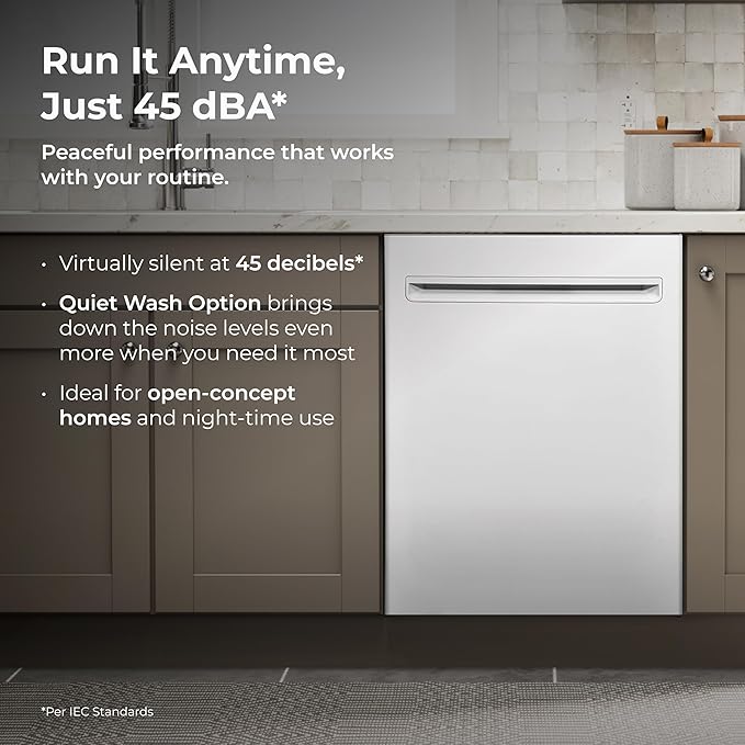 Kenmore 22-14672 24" Built-In Dishwasher - UltraWash Plus, TurboDry, EasyFlex Third Rack & SmartWash Cycle - 15 Place Settings - 45 DBA - ENERGY STAR Certified - 24" - White