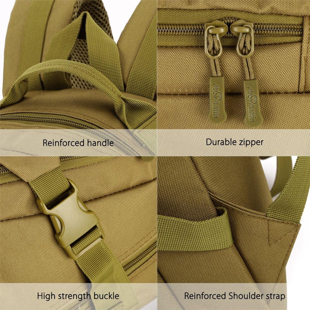 Tactical Military Motorcycle Backpack with Rain Cover & Patch - Outdoor Hiking & Camping