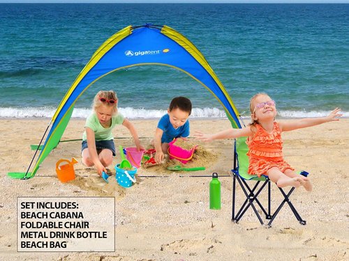 Kids' Beach Cabana Set by GigaTent – Portable Sun Shelter for Outdoor Fun