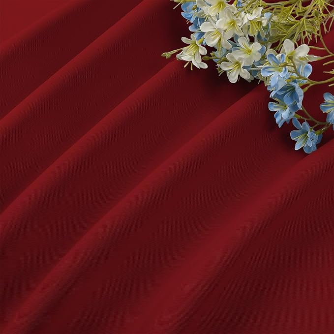 CUCRAF Red Blackout Curtains 45 inch Length 2 Panels Set, Rod Pocket Room