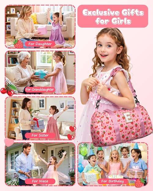 Elilier Dance Bag - Personalized Gym Bag for Girls | Shoe Compartment & Perfect Birthday Gift for Ages 3-12