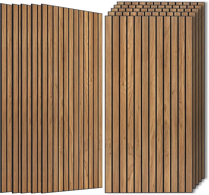Wood Veneer Sound Panels, 10 Pack 47.2”x23.6” Wall Panels, Decorative Acoustic