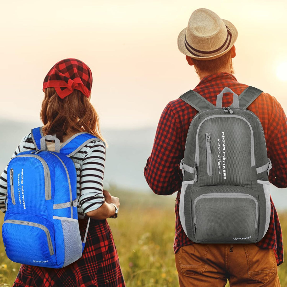 ZOMAKE Lightweight Packable Backpack - 35L Light Foldable Hiking Backpacks Water Resistant Collapsible Daypack for Travel(Dimgray)