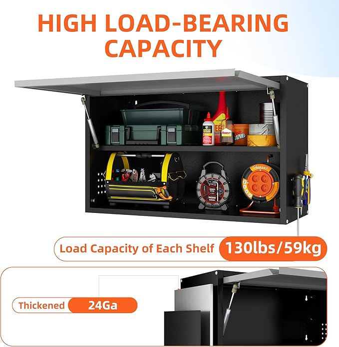 Garage Wall Cabinet, Floating Metal Wall Cabinet
