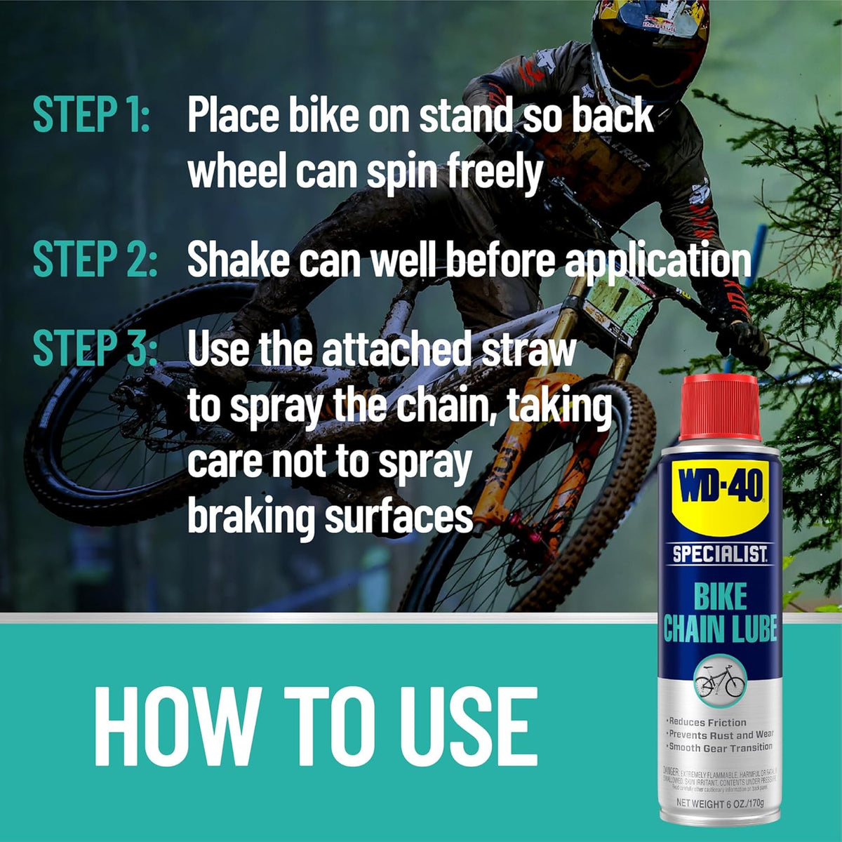 WD-40 Specialist Bike Chain Lube - High-Performance Lubrication for Smooth Riding | 6 OZ