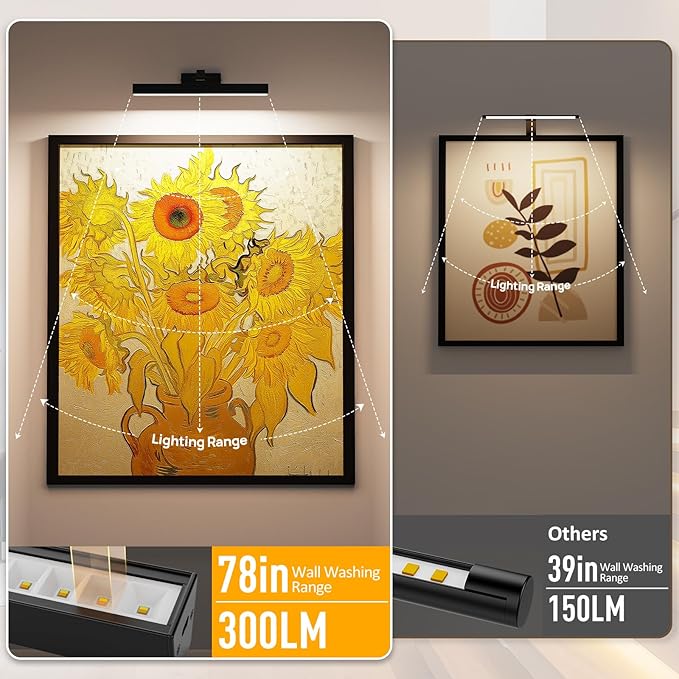 Picture Lights for Wall, Battery Operated Picture Light 16in Gallery Light for