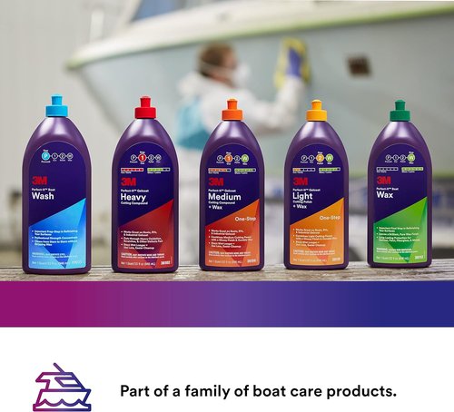 3M Perfect-It Gelcoat Heavy Cutting Compound - Fast Marine Oxidation Remover for Boat & RV Gelcoat - 1 Quart